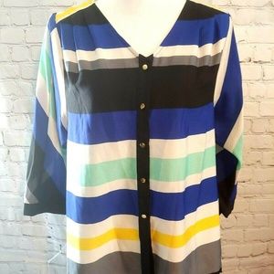 Cynthia Rowley Striped Button Down Size M